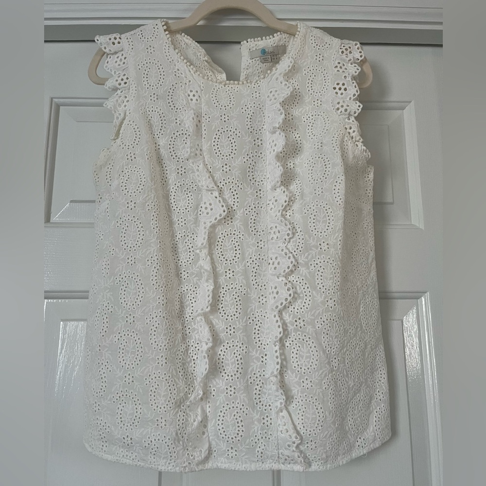 Boden Hallie Broderie Top, size 8, Ivory